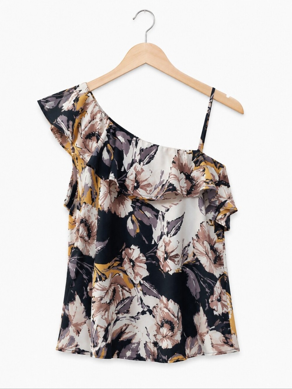 Anthropologie Paper Crane Floral Ruffle Tank Large